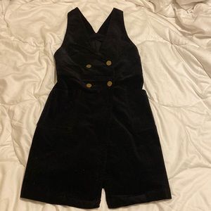 Corduroy Black Buttoned Dress